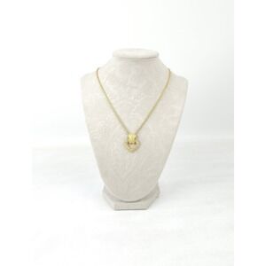 vintage Christian Dior gold-plated necklace sparkling crystal-encrust Heart